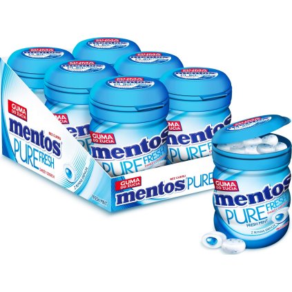 Mentos Pure Fresh zvykacka Mint 6x60g nejkafe cz