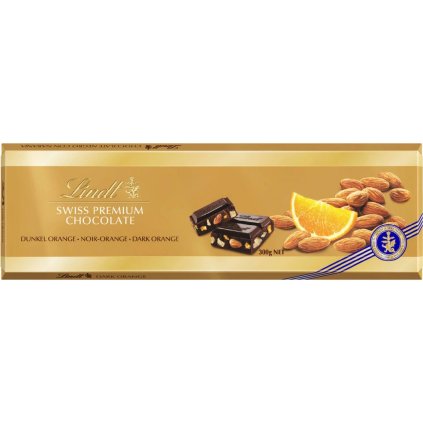 Nejkafe Mocafino Lindt Swiss Premium chocolate gold bar dark almond orange 300