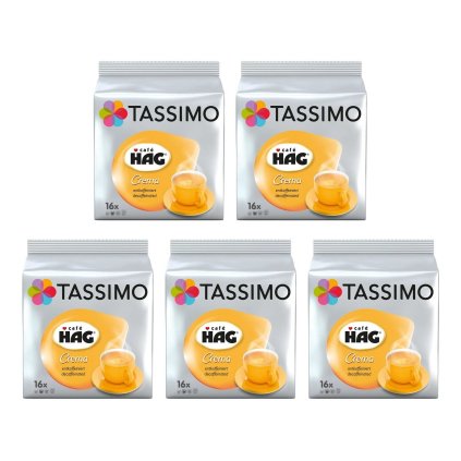 Tassimo Kaffee HAG Crema bezkofeinová káva 16ks karton 5 balení