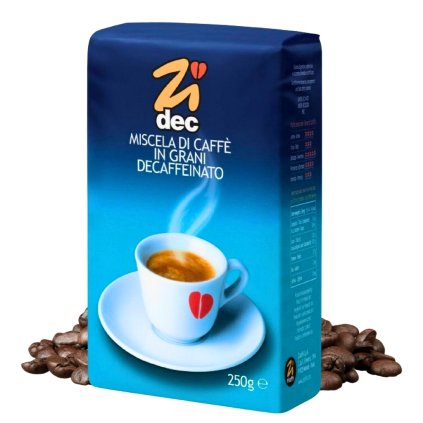 zicaff zidec bezkofeinova zrnkova kava 250 g
