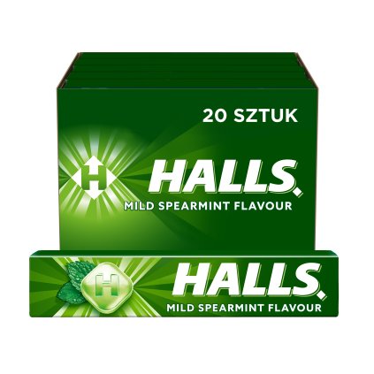 Halls SPEARMINT bonbóny mátové karton 20 x 33,5g