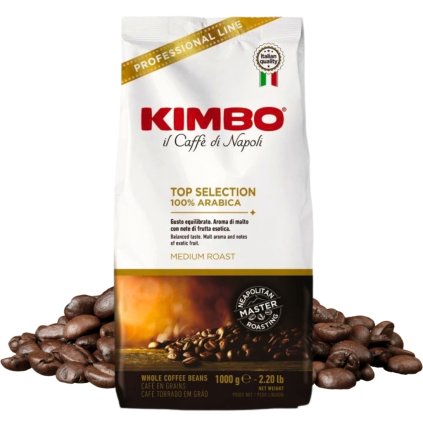 kimbo caffe top selection 100 arabica zrnkova kava 1 kg