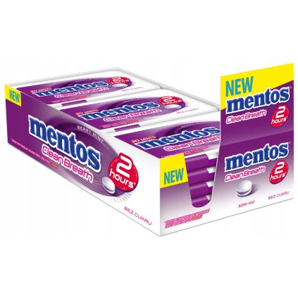 Mentos CleanBreath Berrymint Karton 12 x 21 g