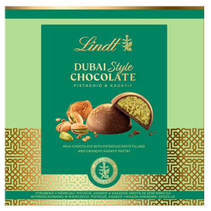Lindt Dubajské pralinky mléčná čokoláda s pistácii 90 g