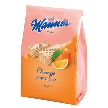 Manner křupavé oplatky s příchutí pomeranče 185g