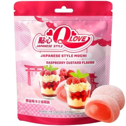 Qmochi japán krémes sütemények málnával 120g
