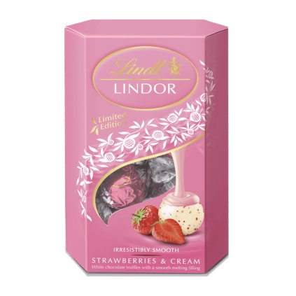 lindt lindor pralinky jahoda smetana 200g nejkafe cz