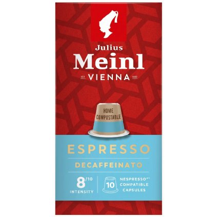 Kompostovatelné kávové kapsle bezkofeinové Julius Meinl INSPRESSO Espresso Decaf do Nespresso 10ks