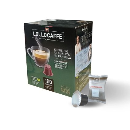 kavove kapsle lollo caffe argento espresso do nespresso 100 kusu