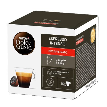 Nescafé Dolce Gusto Espresso Intenso bezkofeinové DECAFFEINATO 16kusů kapslí