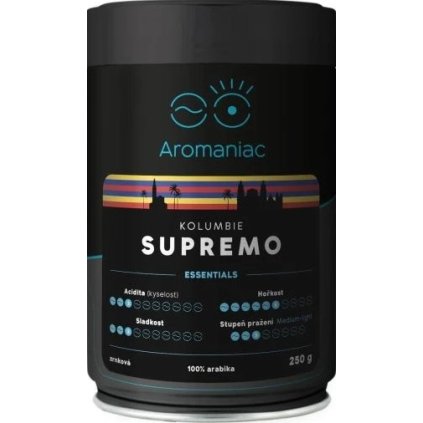 aromaniac kolumbie supremo zrnkova doza 250g nejkafe cz