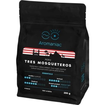 kava aromaniac peru tres mosqueteros zrnkova 250g nejkafe cz