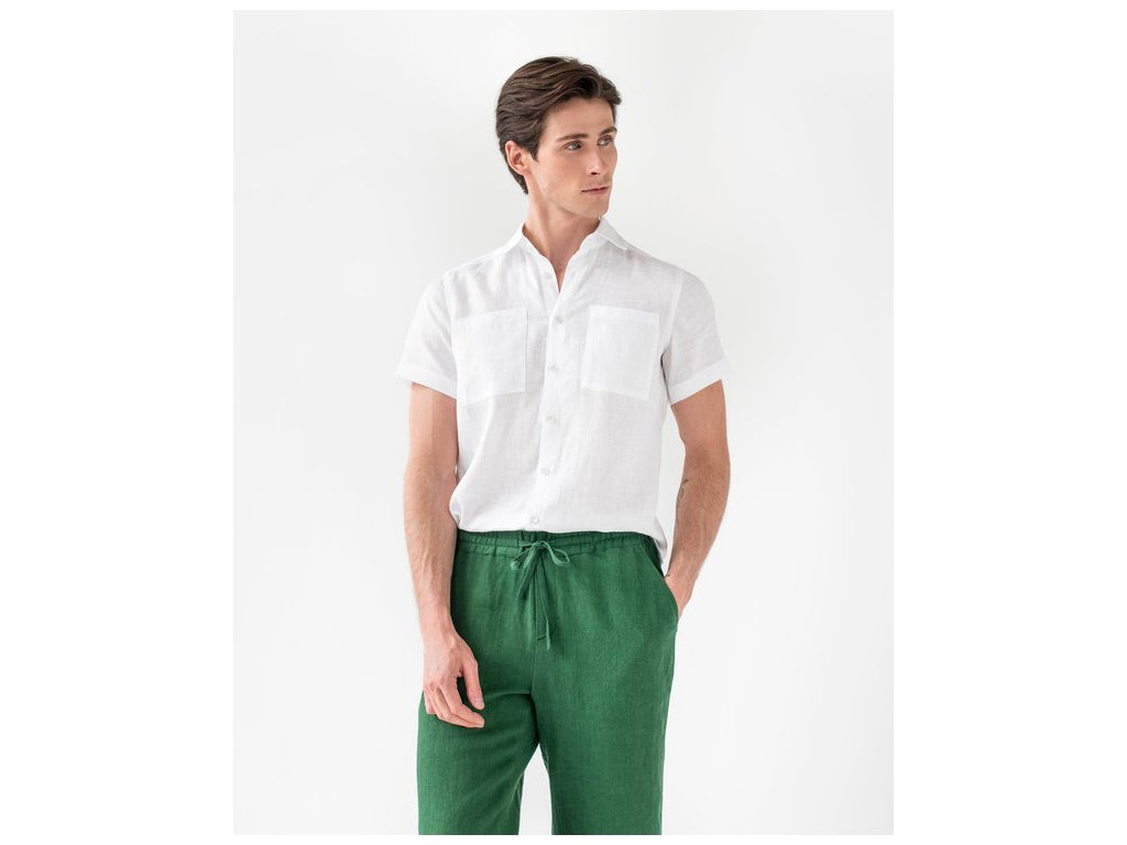 Pánské plátěné kalhoty PALERMO v zelené barvě
