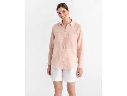CALPE lenvászon ing hosszú ujjakkal világos rózsaszínben