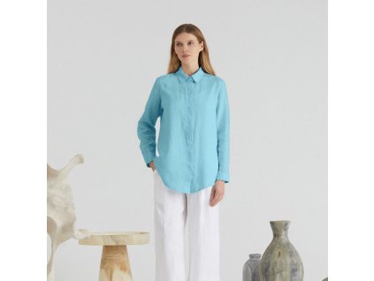 Lněná košile Tales Closet Sky Blue Lněná azalka