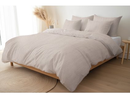 Lněné dětské povlečení s Pruhy z přírodního lnu 135x100,40x60