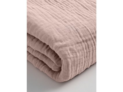 Mušelínové napínací prostěradlo světle růžové