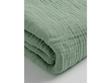 Mušelínové napínací prostěradlo Zelené