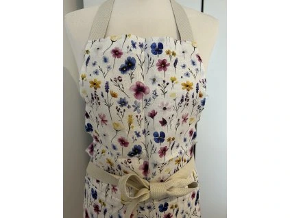 Lněná zástěra Letní květ