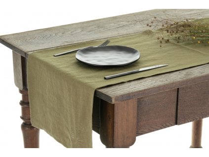 Tom Linen stolní běžec Martini Olive 40x140