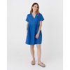 Midi plátěné šaty MACEIO v kobaltově modré barvě