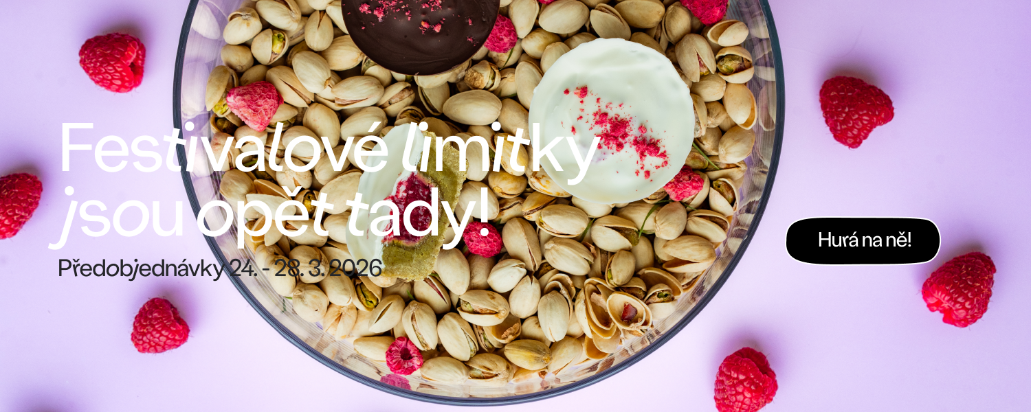 Pistácie s malinovým džemem