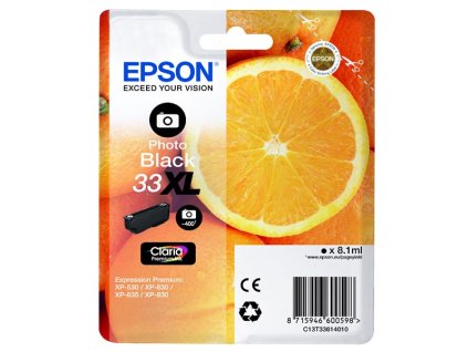 103567 epson t3361 typ 33xl photo black originalni cartridge 8 1ml 400 foto