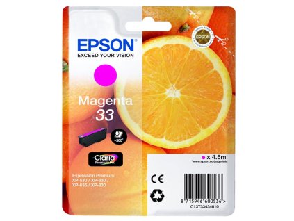 105289 epson t3343 typ 33 magenta originalni cartridge 4 5ml 300s