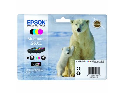 105358 epson t2636 typ 26xl set black c m y originalni cartridge 1 12 2ml 3 9 7ml 1 500s 3 700s