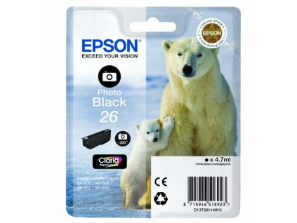 105361 epson t2611 typ 26 photo black originalni cartridge 4 7ml