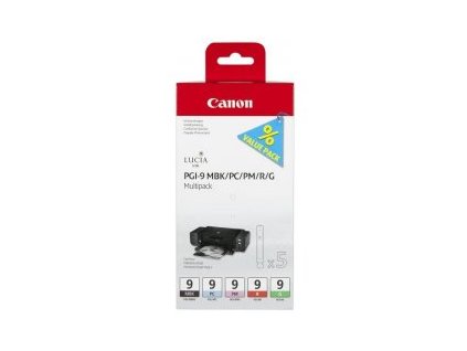 105766 canon pgi9 matte black photo cyan photo magenta red green originalni cartridge 5 x 14m