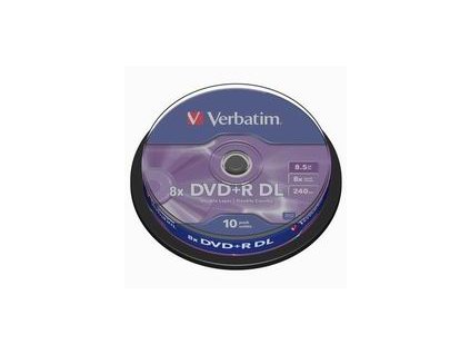 106699 verbatim dvd r double layer 10 pack spindle 8x 8 5 gb 43666 matte silver