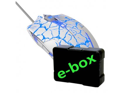 108034 e blue mys cobra 2500dpi opticka 6tl dratova usb bilo modra herni e box