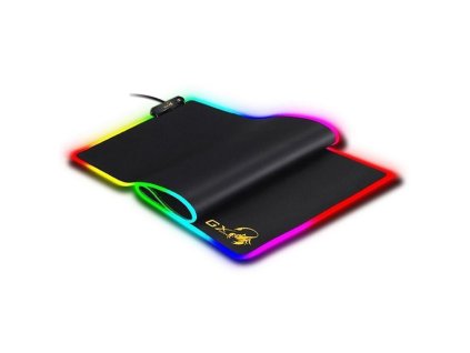 108136 podlozka pod mys gx pad 800s rgb herni cerna 800 300 mm 3 mm genius podsvicena