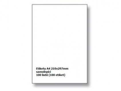Etikety A4 210x297 mm - samolepící
