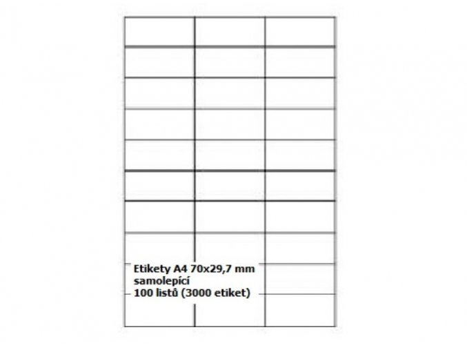 Etikety A4 70x29,7 mm - samolepící