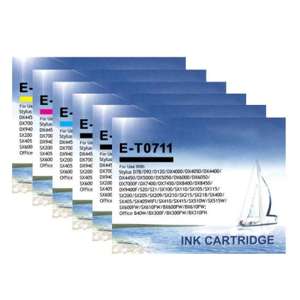 ** Sada 6 inkoustů Epson T0711 T0712 T0713 T0714 kompatibilní - sleva 15 % !!