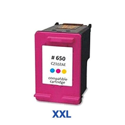 Inkoust HP 650 XXL / 650XL / CZ102AE kompatibilní, barevný --- 3,6 x více inkoustu!!