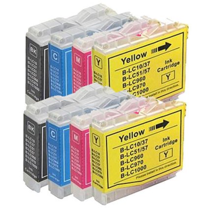 ** Sada 8 inkoustů Brother LC-1000 / LC-970 CMYK kompatibilní se slevou 20 % !!