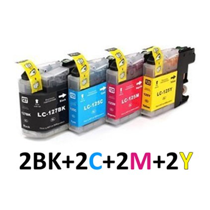 ** Sada 8 inkoustů LC-127XL BK, LC-125XL CMY do Brother se slevou 18 % !!