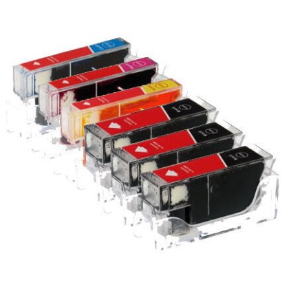 ** Sada 6 inkoustů Canon PGI-525BK + CLI-526C,M,Y kompatibilní, sleva 10 % !!