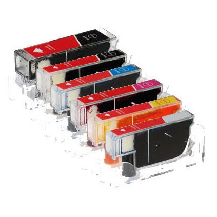 ** Sada 6 inkoustů Canon PGI-525BK + CLI-526BK,C,M,Y,GY kompatibilní, sleva 10 % !!