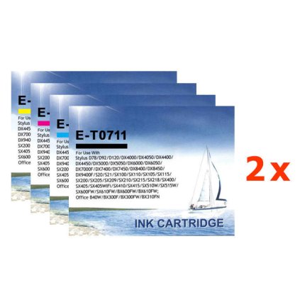 ** Sada 8 inkoustů Epson T0711 T0712 T0713 T0714 kompatibilní - sleva 20 % !!