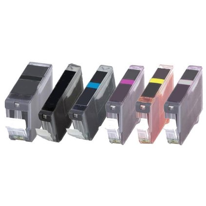 ** Sada 6 inkoustů Canon PGI-520BK + CLI-521BK,C,M,Y,GY kompatibilní, sleva 10 % !!