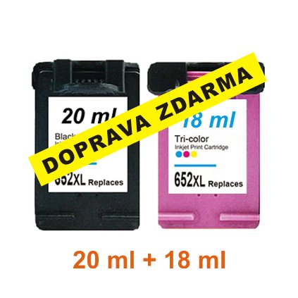 Inkousty HP 652XL / F6V25AE + F6V24AE kompatibilní, černý + barevný, sada