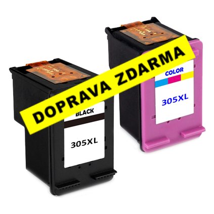 Inkousty HP 305XL / 3YM62AE + 3YM63AE kompatibilní, černý + barevný, sada