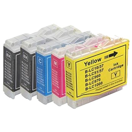 ** Sada 5 inkoustů Brother LC-1000 / LC-970 CMYK kompatibilní se slevou 12 % !!