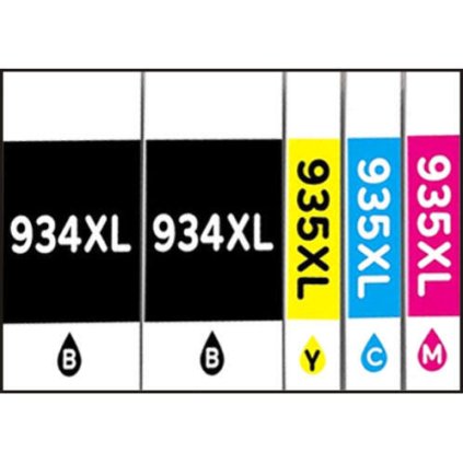 ** Sada 5 inkoustů HP 934XL, 935XL CMYK, kompatibilní, se slevou 13 % !!