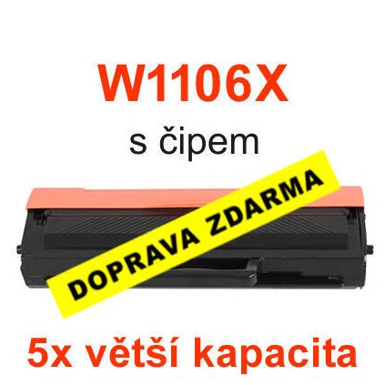 Toner HP W1106X / HP 106X kompatibilní, černý, 5.000 str. / s čipem - kapacita XXL