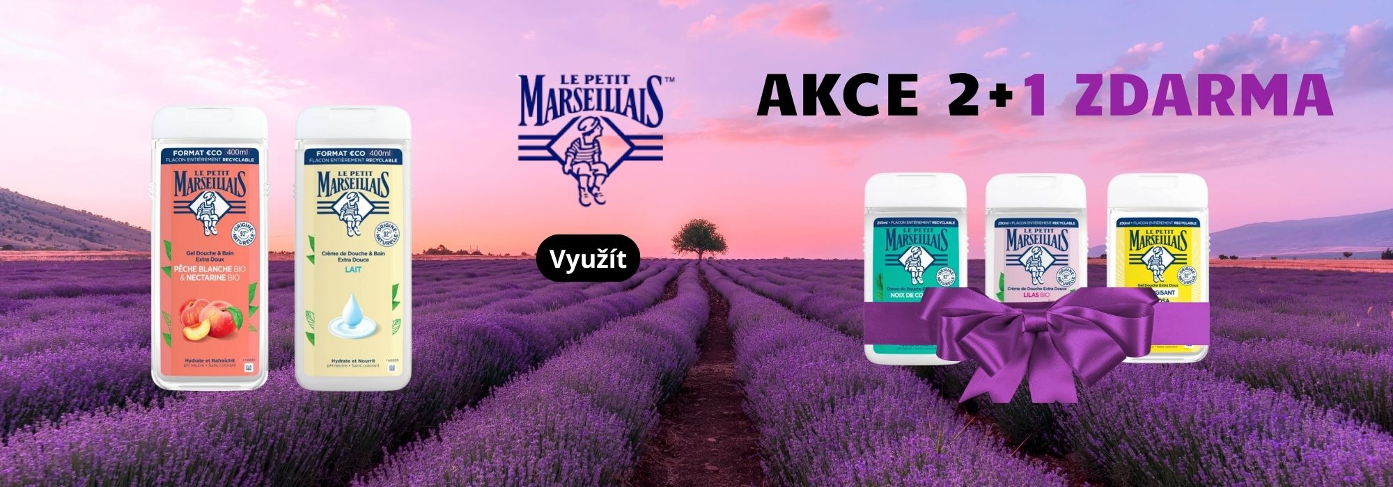 Akce Le Petit Marseillais 2+1 ZDARMA. Objednejte 2 sprchové gely a šampon od nás dostanete zcela zdarma.